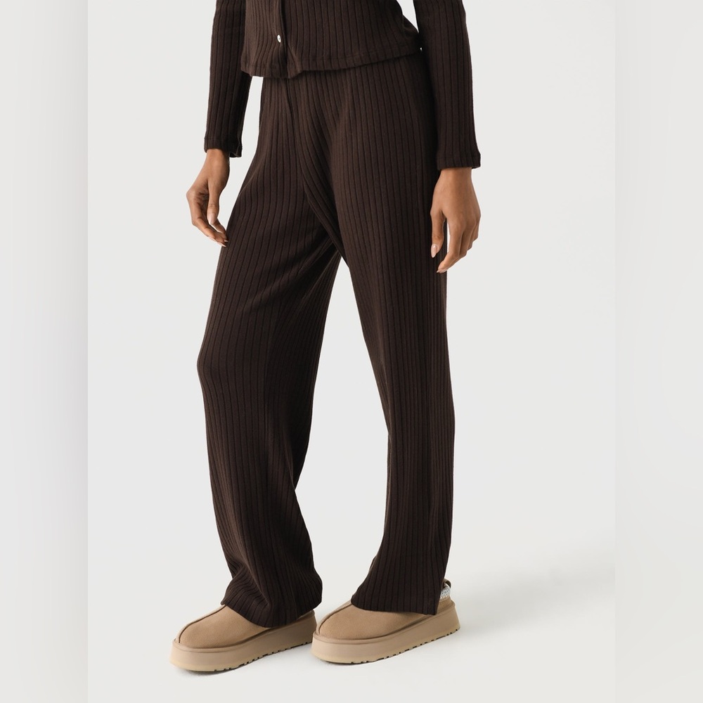 NWT Donni - The Sweater Rib Simple Pant Espresso